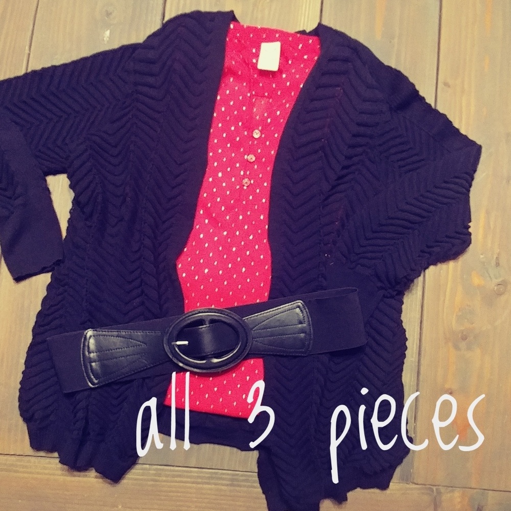Sweater set with belt